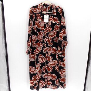 Who What Wear Shirt Dress Size 2X Floral Print Midi